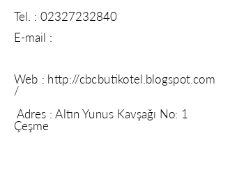 Cbc Butik Otel iletiim bilgileri